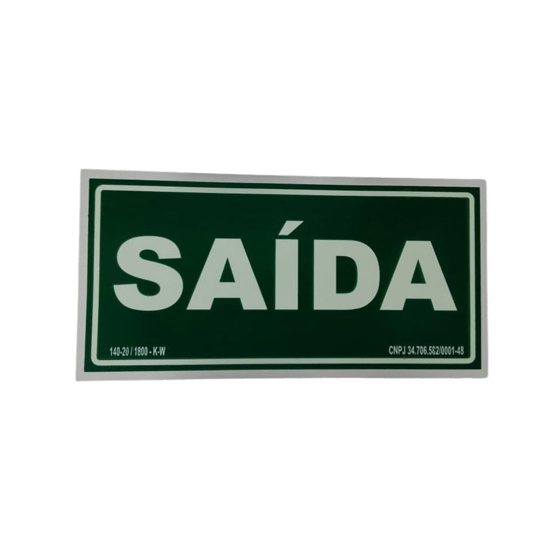 Placa de Saída Sinalizadora Modelo S12 Fotoluminescente