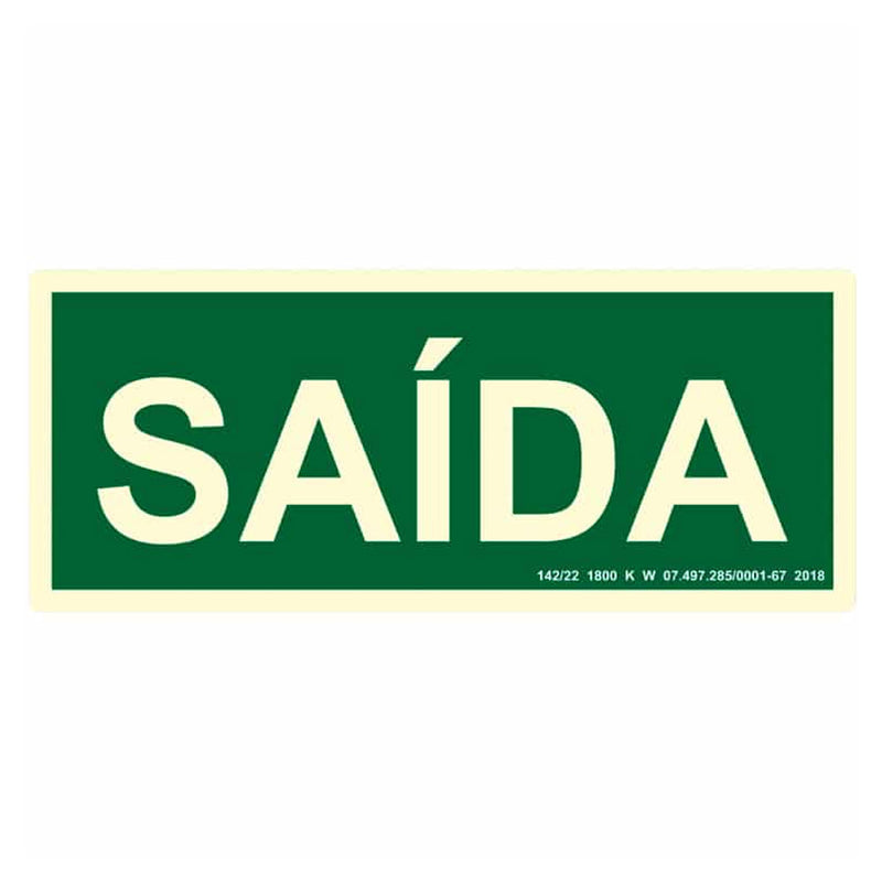 Placa de Saída Sinalizadora Modelo S12 Fotoluminescente