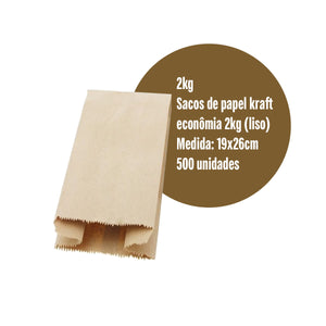 Sacos Kraft Liso Mix Econômico 2kg Pacote com 500 19cmx26cm