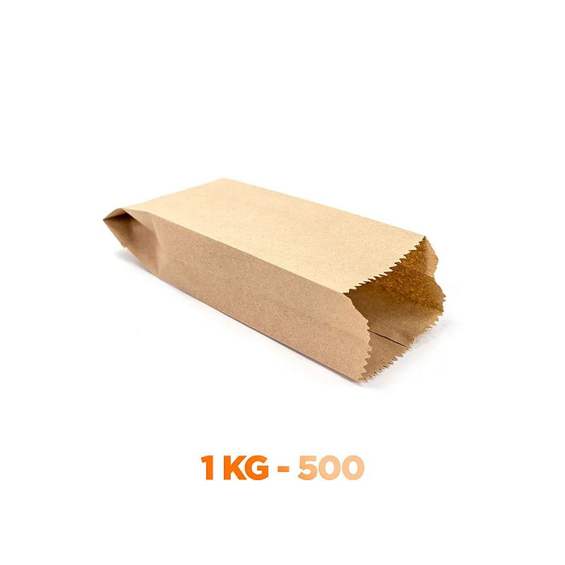 Saco Papel Kraft 1KG Liso 15cmx22cm Pacote com 500 unidades