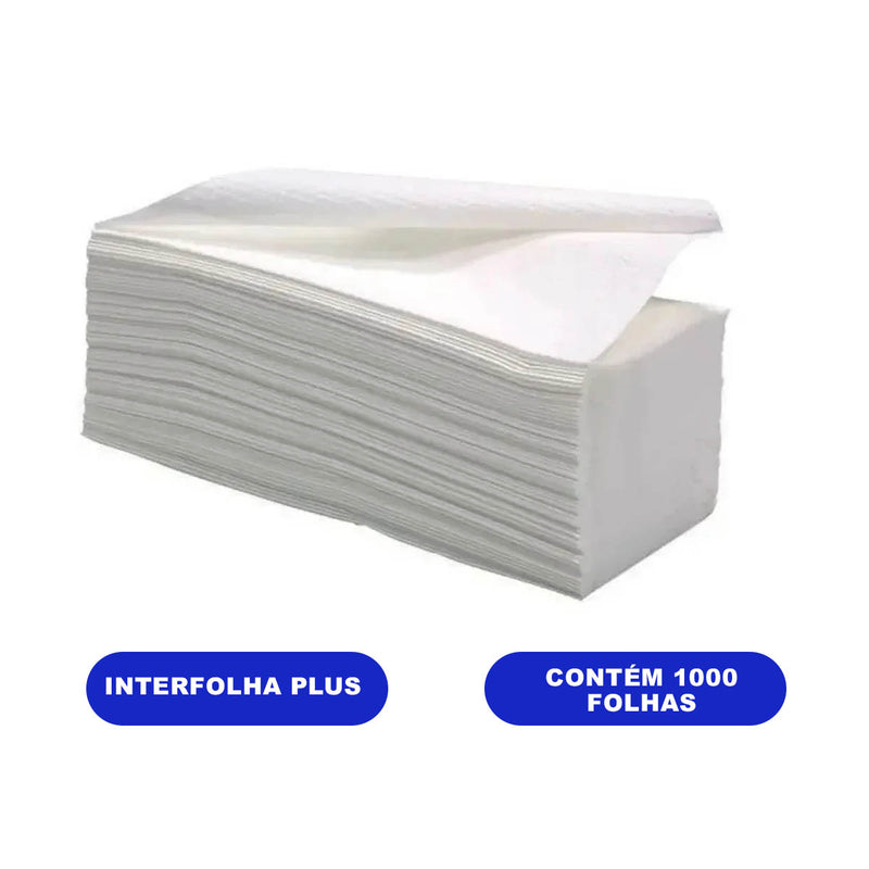 Papel toalha Interfolha qualidade Plus 22x21cm c/1000 folhas